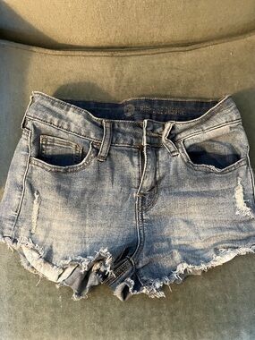 SO Light Blue Distressed Denim Shorts